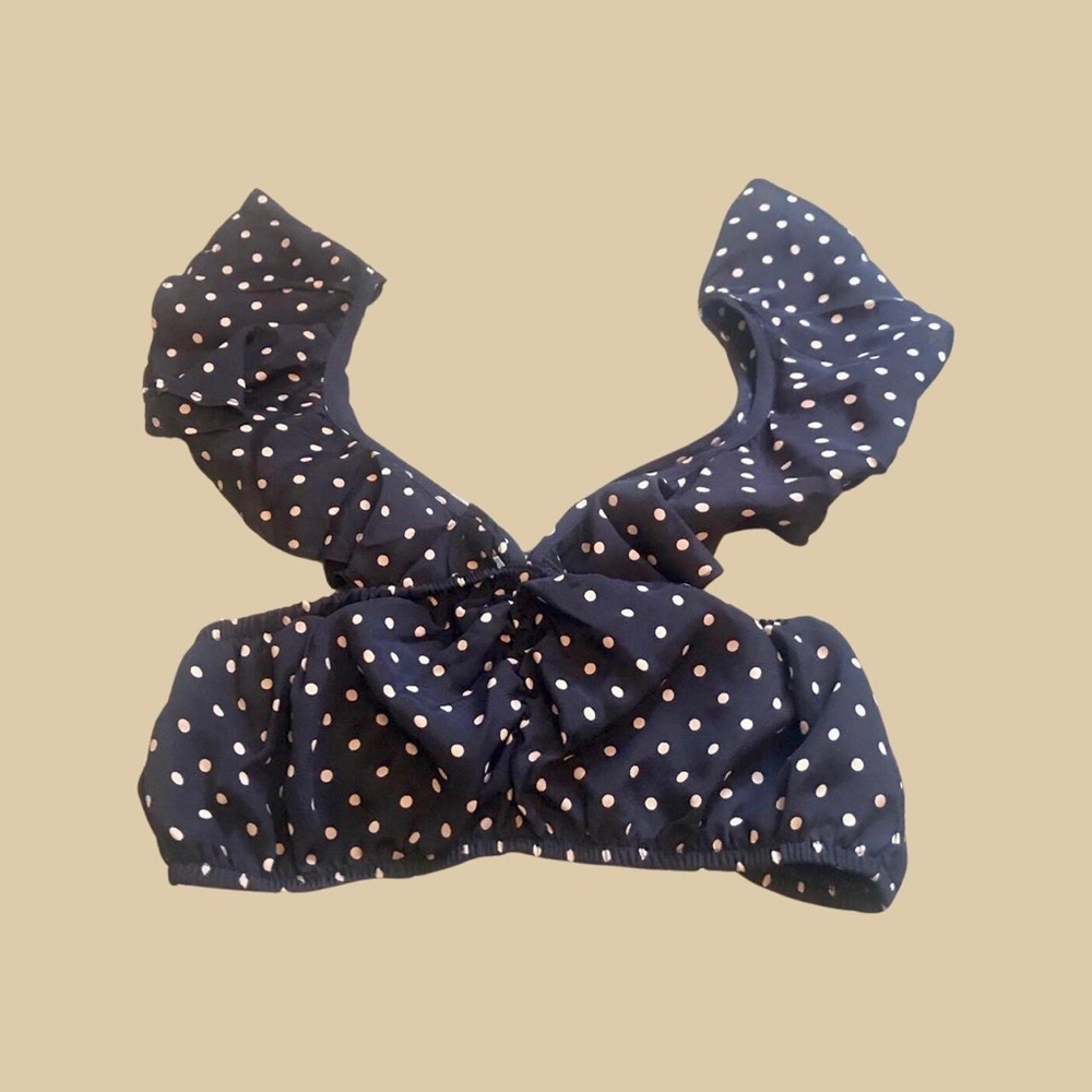 For Love and Lemons polka dot crop top